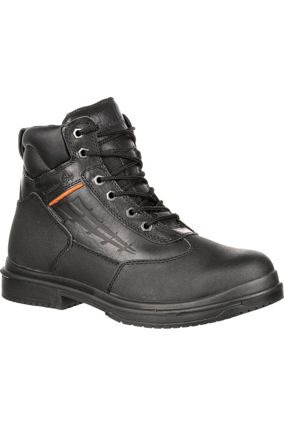 7800-9W Womens Slip-Resistant Waterproof Steel Toe Wide Work Boot, Black - Size 9