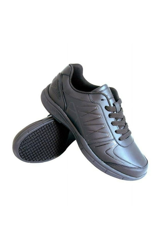 Womens Slip-Resistant Athletic Work Shoe, Black - Size 11