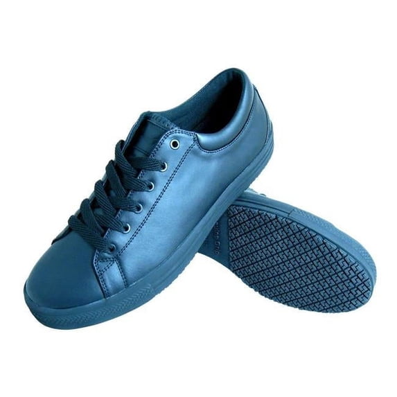 Genuine Grip 2070-10W Mens Slip-Resistant Retro Lace-up Work Shoes, Black - Size 10 Wide
