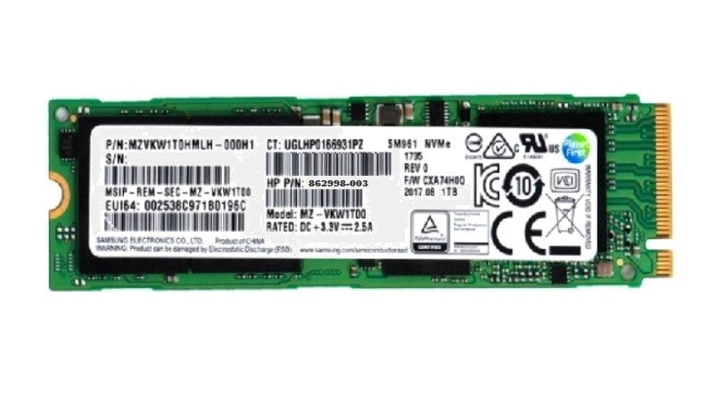 Genuine HP 1TB PCIe PM961 NVMe SSD Drive 862998-003 MZVLW1T0HMLH-000H1