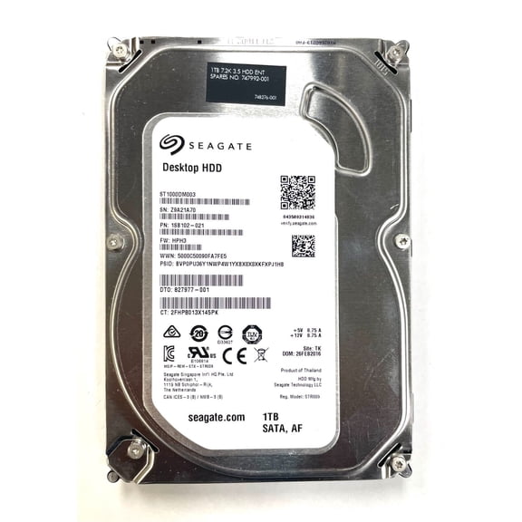 Genuine HP Seagate 1TB 7.2K 3.5" SATA 6GBS HDD ST1000DM003 Desktop Hard Drive