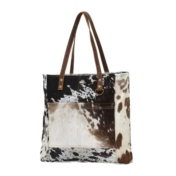 Myra Bag Women's Harion Front Pocket Bag Faux Fur Double Handle Animal Print New