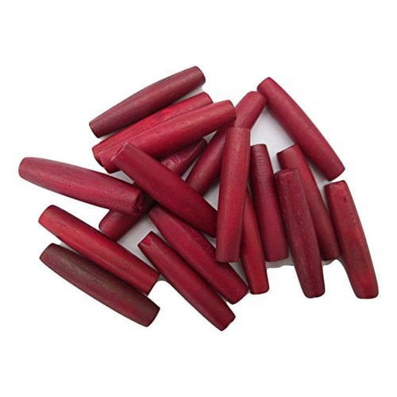 Genuine Hairpipe Bone; Dark Red, size One Inch, 25 pcs; Hair Pipe Choker Beads