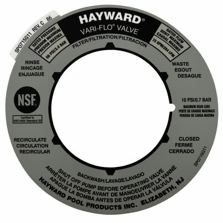 Genuine Hayward SPX0714G Multiport Sand Filter Valve Label Plate For SP0714T