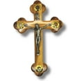 thumbnail image 1 of Genuine Holy Land Olive Wood Cross Home & Room - Hand-Carved 9" Crucifix with Bethlehem Stones, Soil, Incense - Unique Christian Home & Wall, 1 of 8