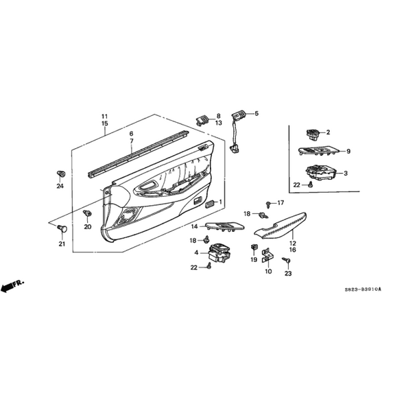 Genuine Honda Accord Door Switch Panel Trim Bezel Left OE 83561S82A02ZC