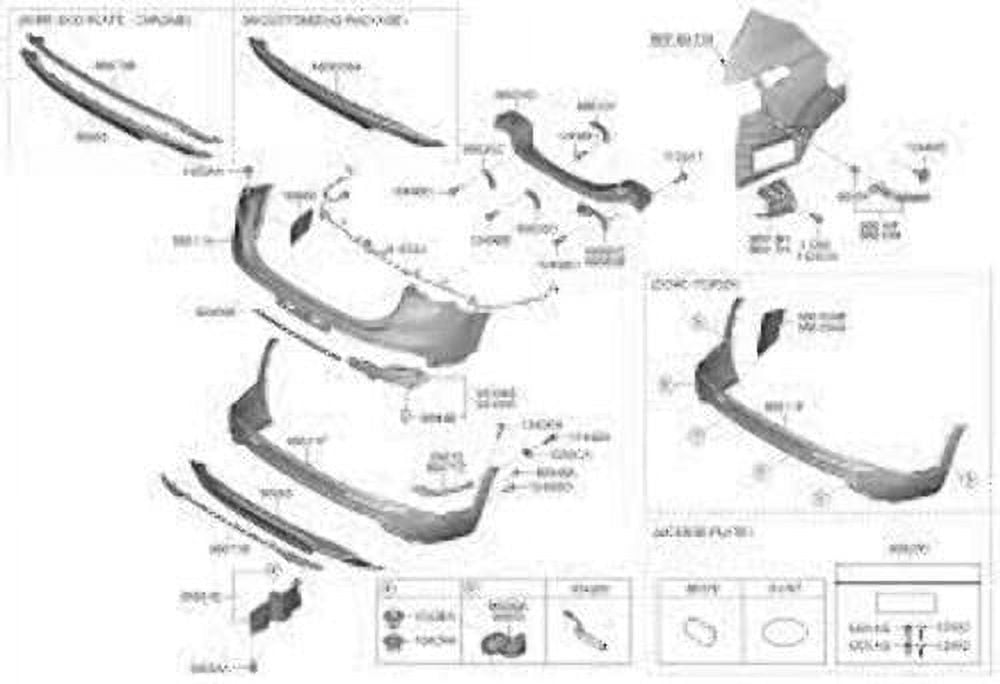 Genuine Hyundai Santa Fe Rear Bumper Molding Center (2021-2023) OE 86696S2500