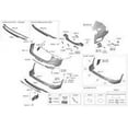 thumbnail image 1 of Genuine Hyundai Santa Fe Rear Bumper Molding Center (2021-2023) OE 86696S2500, 1 of 9
