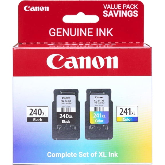 Genuine Ink PG-240 XL / CL-241 Value Pack (2 Cartridges), Compatible with MG2120/3120/4120/2220/3220/4220/3520/3620, MX372/392/432/452/472/512/522/532, TS5120