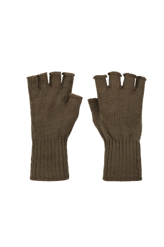 Fingerless Gloves, 100% Wool Glove Insert, Brown