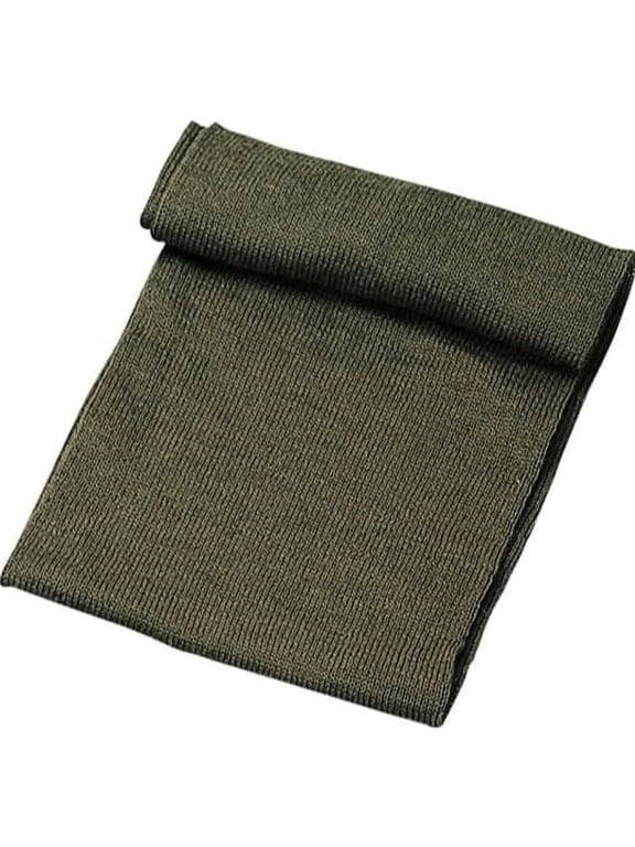 Genuine Issue Knitted 100% Wool Scarf, GI, Made in USA, Olive Drab