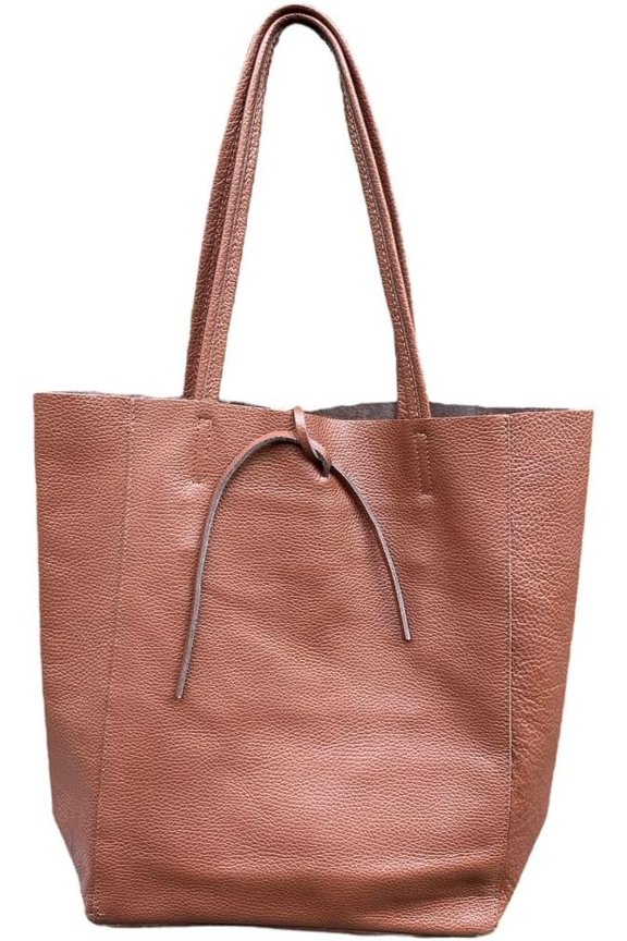 - Genuine Italian Leather Tote Shopper Bag - Stylish Purse -