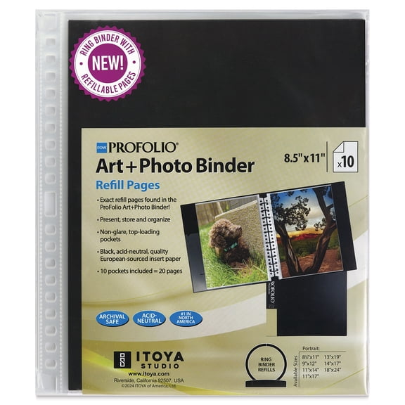 Genuine Itoya SuperClear 8 5x11 refills for multi-ring binders - 8.5x11