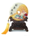 thumbnail image 1 of Genuine Jade Display Plate with Buddha Picture and Stand, 1 of 1
