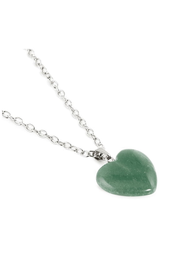 Genuine Jade Heart Chain Necklace Sterling Silver