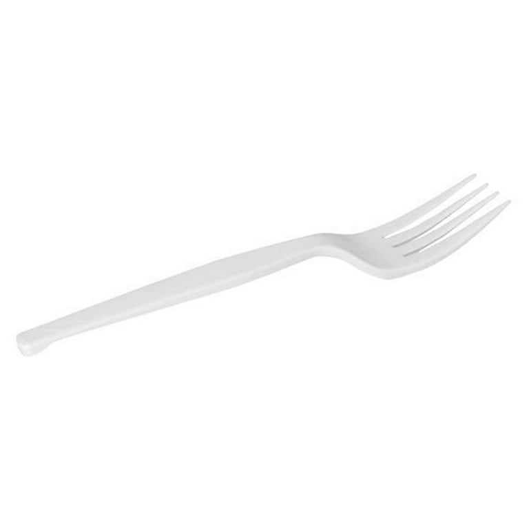 Genuine Joe Heavyweight White Plastic Forks - 100/Box - Disposable - White Genuine Joe Heavyweight White Plastic Forks - 100/Box - Disposable - White