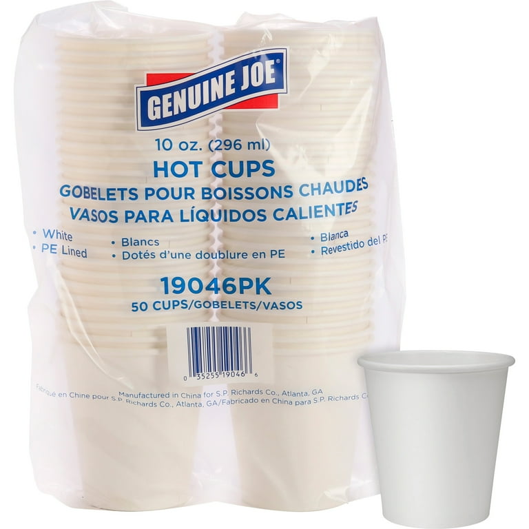 Genuine Joe 10 oz Disposable Hot Cups - 50 / Pack - 20 / Carton - White - Polyurethane - Hot Drink, Beverage Genuine Joe 10 oz Disposable Hot Cups - 50 / Pack - 20 / Carton - White - Polyurethane - Hot Drink, Beverage