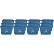 Genuine Joe 14-gallon Recycling Bin - 14 Gal Capacity - Rectangular - Yes - 14.5" Height X 19.5" Width X 15.4" Depth - Plastic - Blue - 12 / Carton