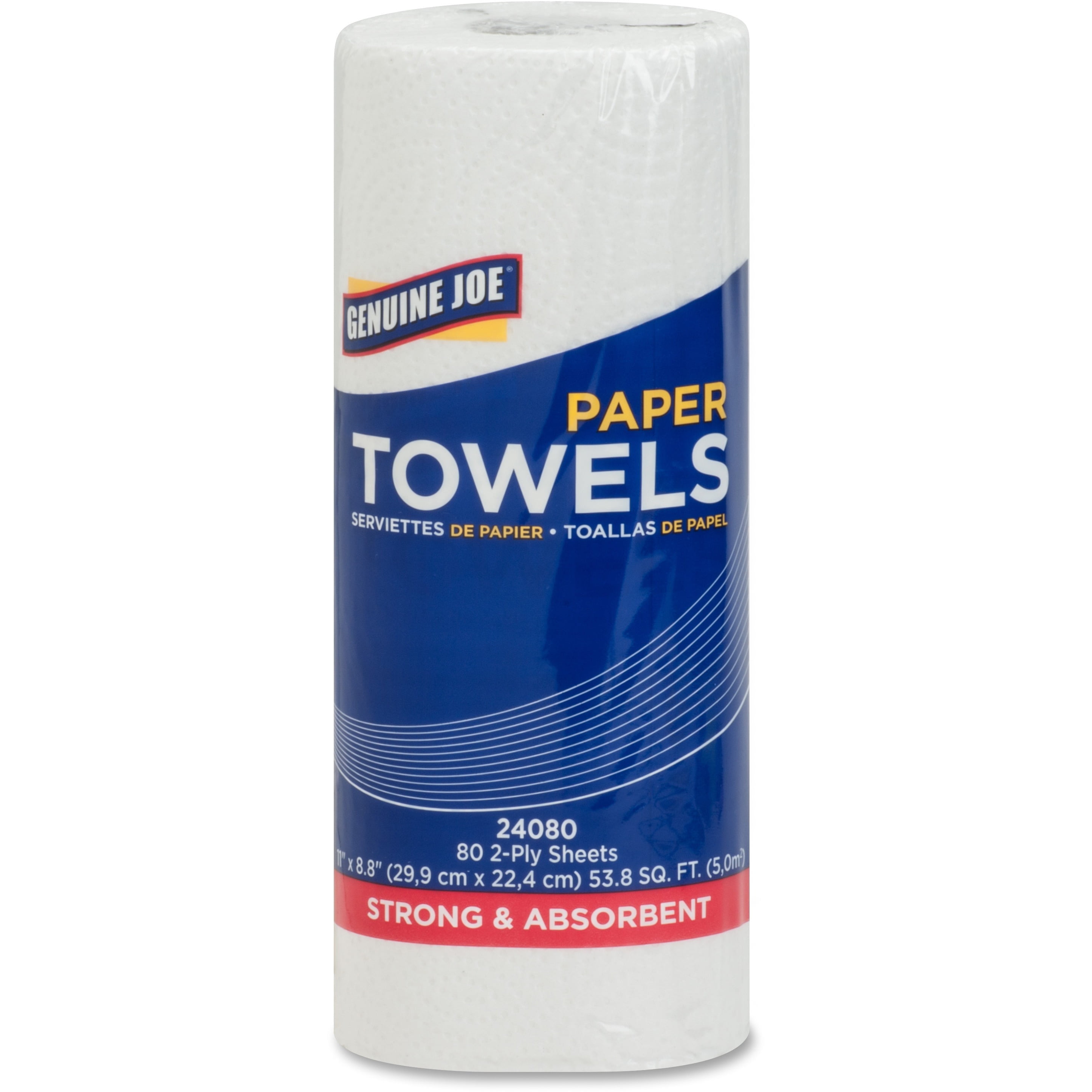 Genuine Joe 2-Ply Recycled Household Paper Towels, 30 Rolls