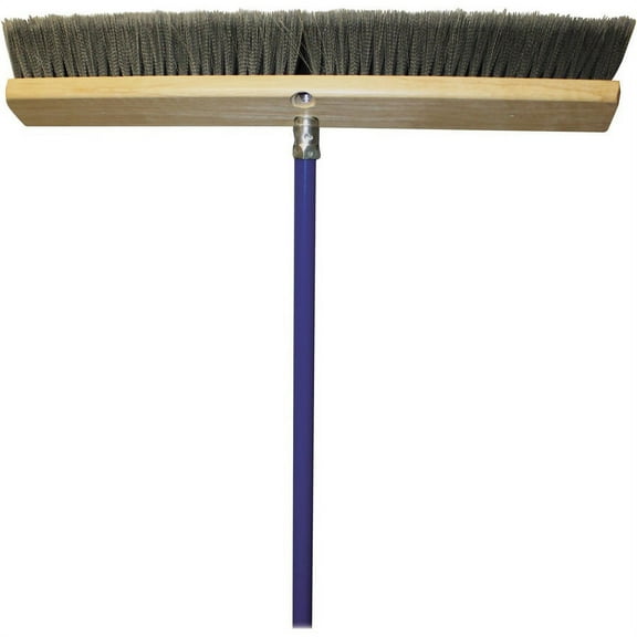 Genuine Joe 24" x 60" All Purpose Sweeper, GJO20129 - Polypropylene Bristle - 24" Handle Width - 60" Handle Length - Metal Handle - 1 Each - Gray | Bundle of 2 Each