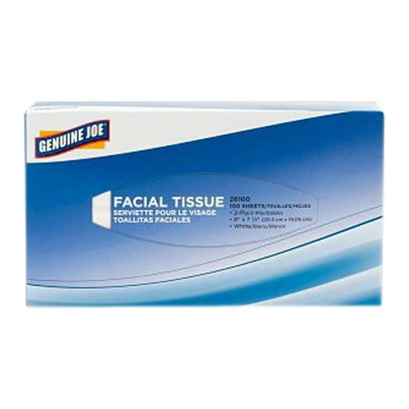 Genuine Joe 26100 2-Ply Facial Tissues GJO26100 - White - 30 Boxes / Carton
