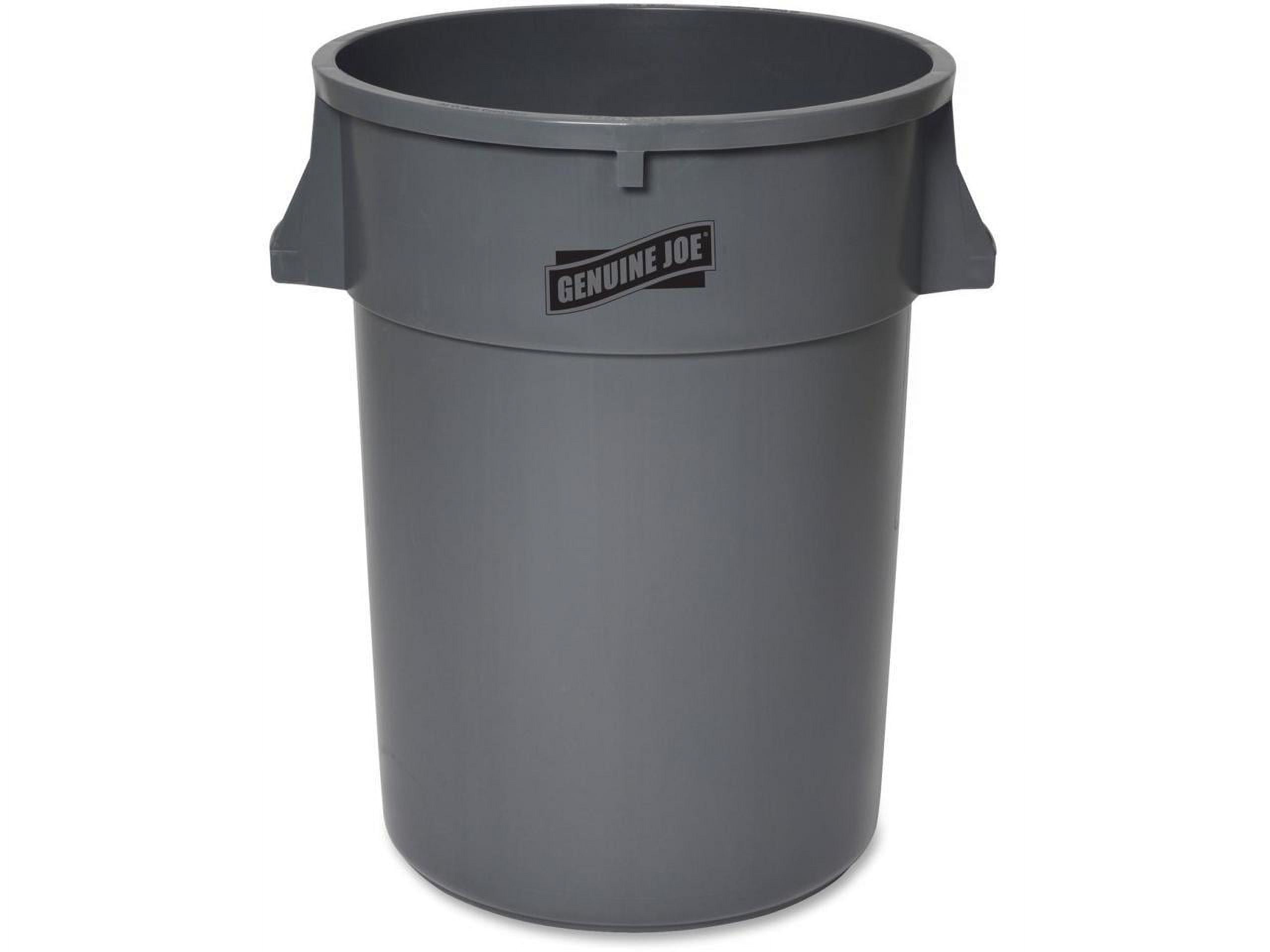 Gray Heavy-Duty 44-Gallon Trash Container with Handles