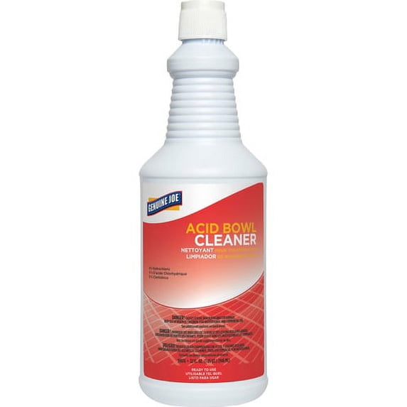 Genuine Joe Acid Bowl Cleaner - Ready-To-Use Liquid - 32 fl oz (1 quart) - 1 Each - Aqua Marine | Bundle of 10 Each