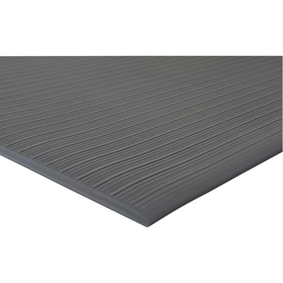 Genuine Joe Air Step Anti-Fatigue Mat - Warehouse - 36" Length x 24" Width x 0.38" Thickness - Vinyl, Vinyl Foam - Black | Bundle of 2 Each