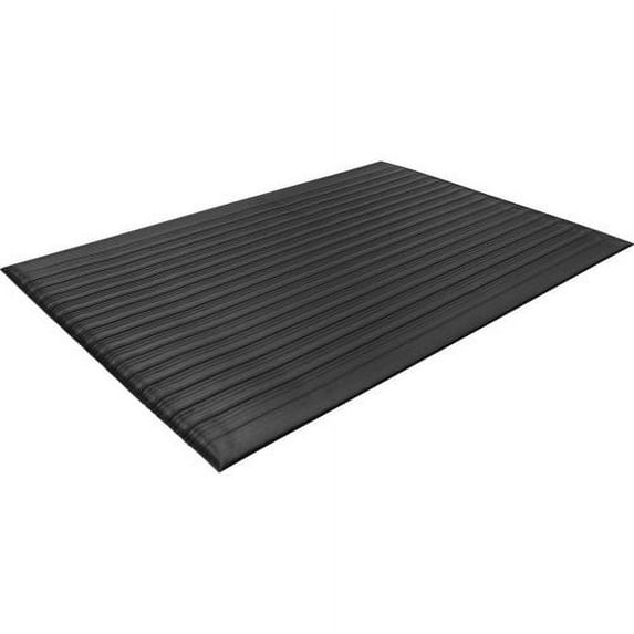 Genuine Joe Air Step Anti-Fatigue Mat Warehouse - 60 ft Length x 36" Width x 0.38" Thickness - Vinyl - Black