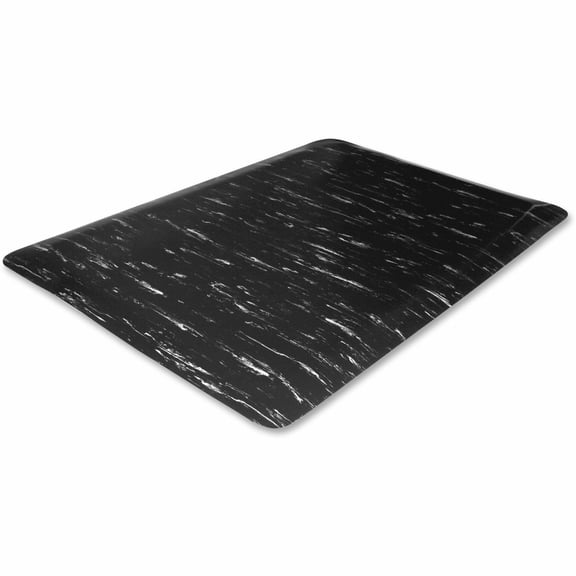 Genuine Joe, Marble Top Anti-fatigue Floor Mats, 1 Each, Black Marble