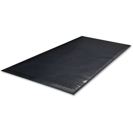 Genuine Joe Clean Step Scraper Floor Mats Outside Entrance, Outdoor - 60" Length x 36" Width - Rubber - Black