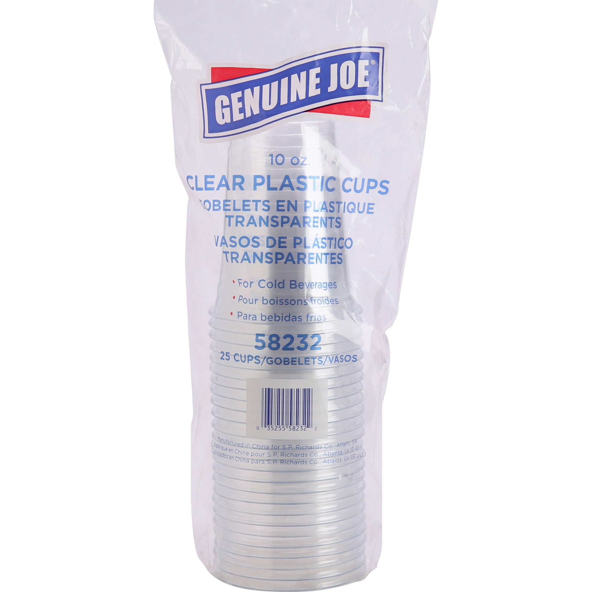 Genuine Joe Clear Plastic Cups - 20 / Pack - 10 Fl Oz - 20 / Carton - Clear - Plastic - Cold Drink, Beverage