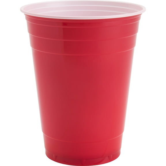 Genuine Joe Plastic Party Cups - 16 fl oz - 50 / Pack - Red - Plastic - Party, Cold Drink 11251
