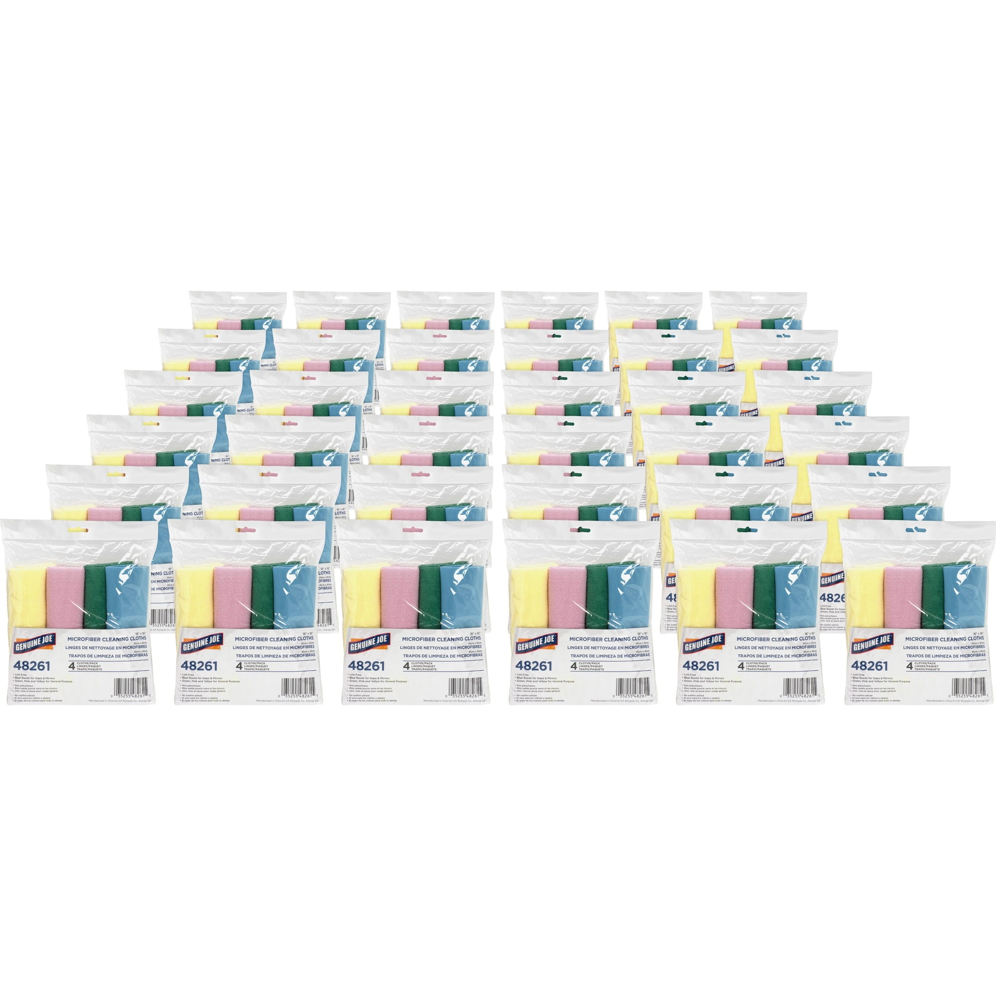 Genuine Joe Color-coded Microfiber Cleaning Cloths - 16 Genuine Joe Color-coded Microfiber Cleaning Cloths - 16