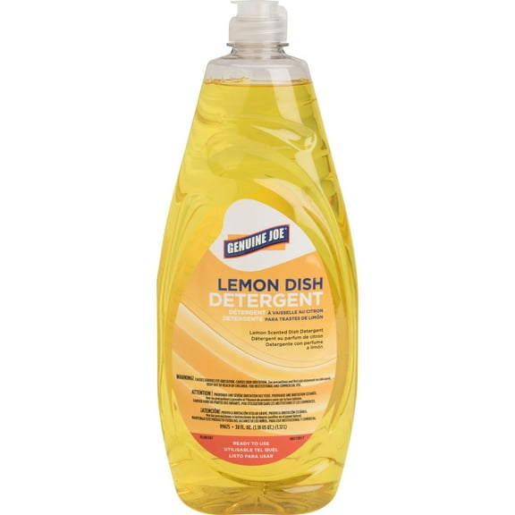 Genuine Joe Dish Detergent Pot & Pan Conc Lemon 38 oz Yellow 99675