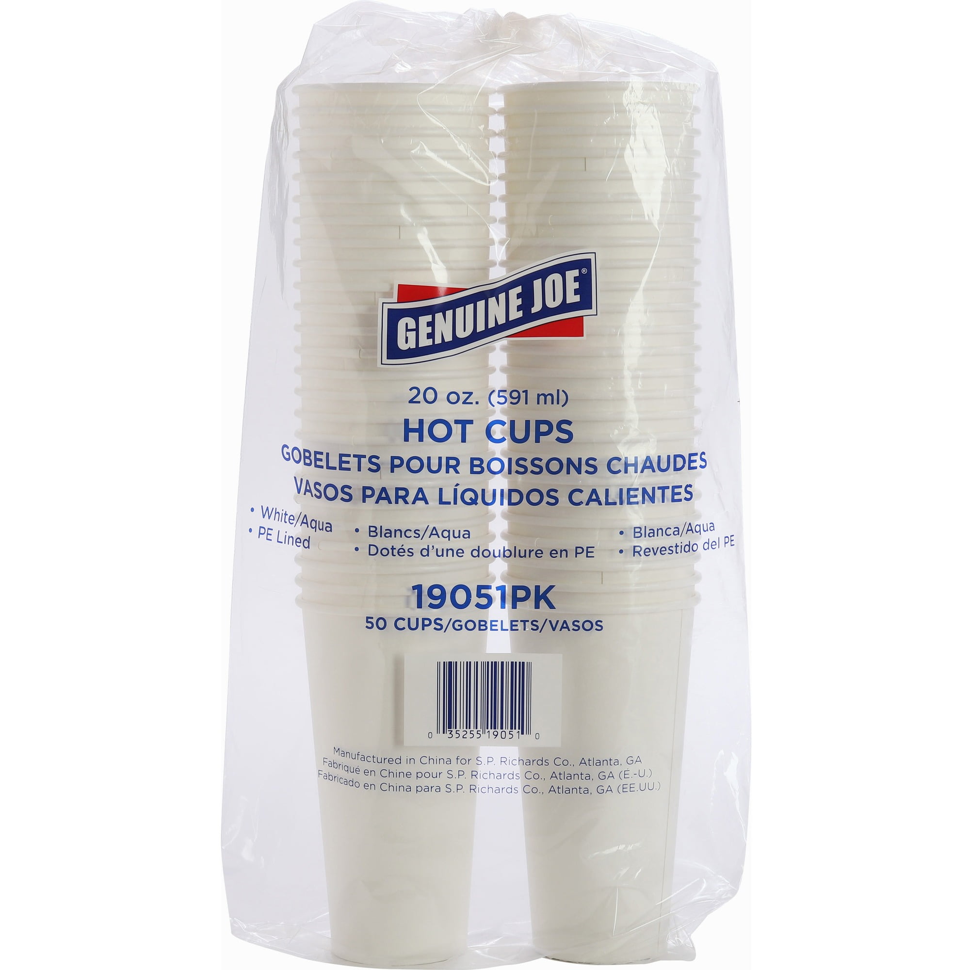 Genuine Joe Disposable Hot Cup - 20 / Pack - 20 Fl Oz - 20 / Carton - White - Coffee, Hot Drink