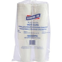 Genuine Joe Disposable Hot Cup 50 / Pack 16 fl oz White - Polyurethane Beverage | Bundle of 5 Packs
