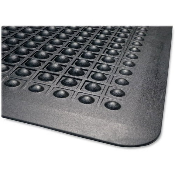 Genuine Joe Flex Step Rubber Anti-Fatigue Mats Warehouse - 60" Length x 36" Width - Rubber - Black