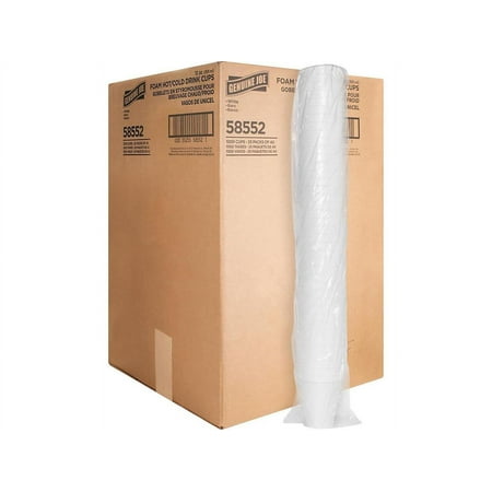 Genuine Joe, GJO58552, Hot/Cold Foam Cups, 1000 / Carton, White, 12 fl oz