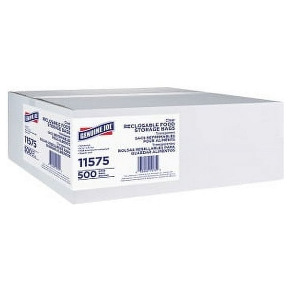 Genuine Joe, GJO11575, Food Storage Bags, 500 / Box, Clear