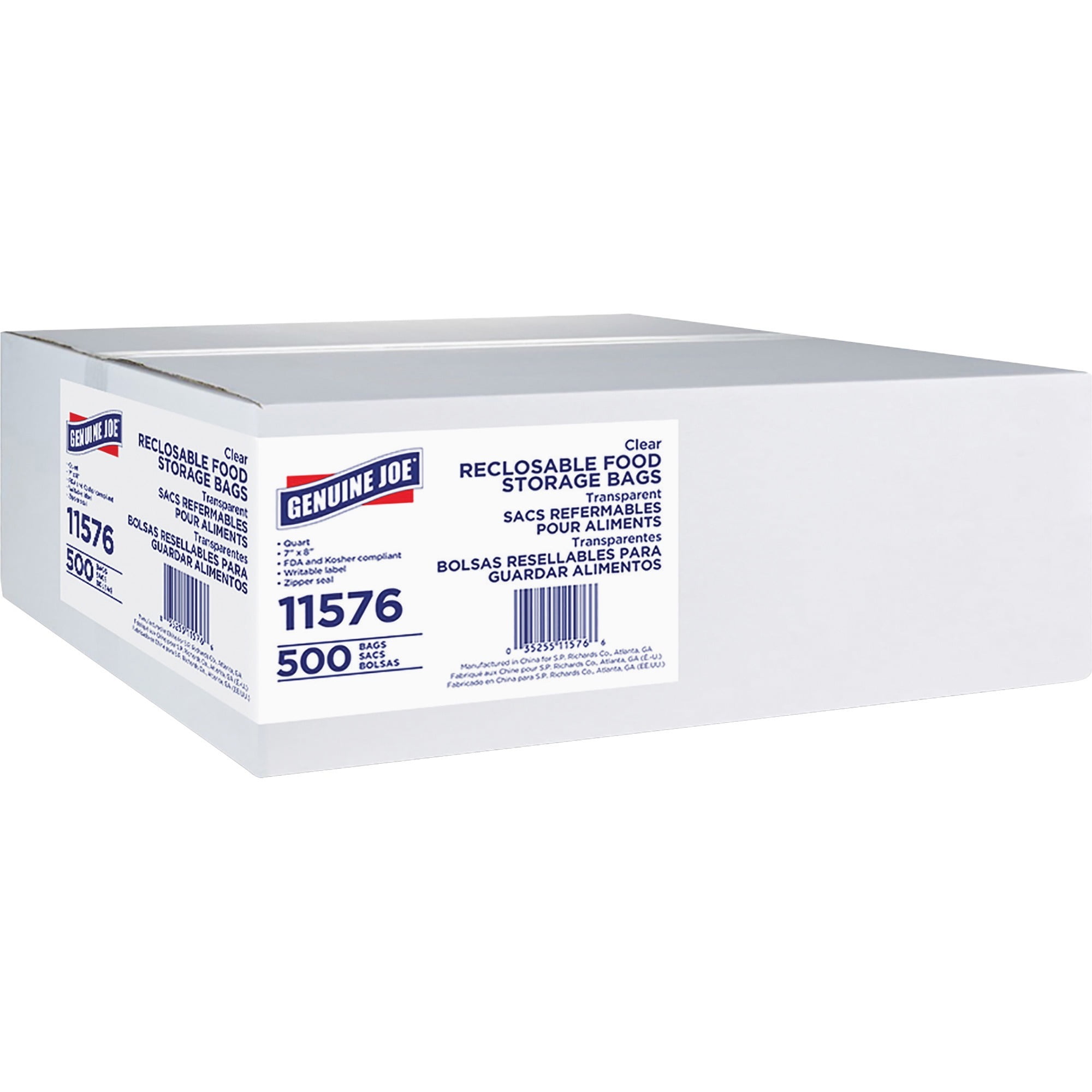 Genuine Joe Food Storage Bags - 1.75 Mil (44 Micron) Thickness - Clear - 4000/carton - Food, Beef, Poultry, Vegetables, Seafood