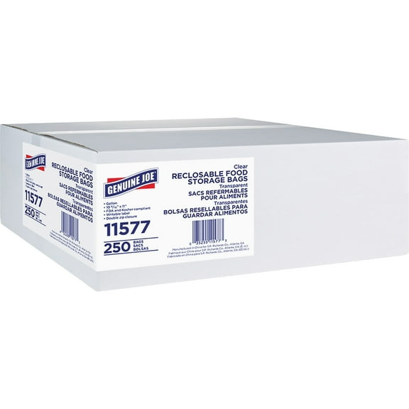 Genuine Joe Food Storage Bags - 1 Gal - 1.75 Mil (44 Micron) Thickness - Clear - 2000/carton - Food, Beef, Vegetables, Seafood, Poultry