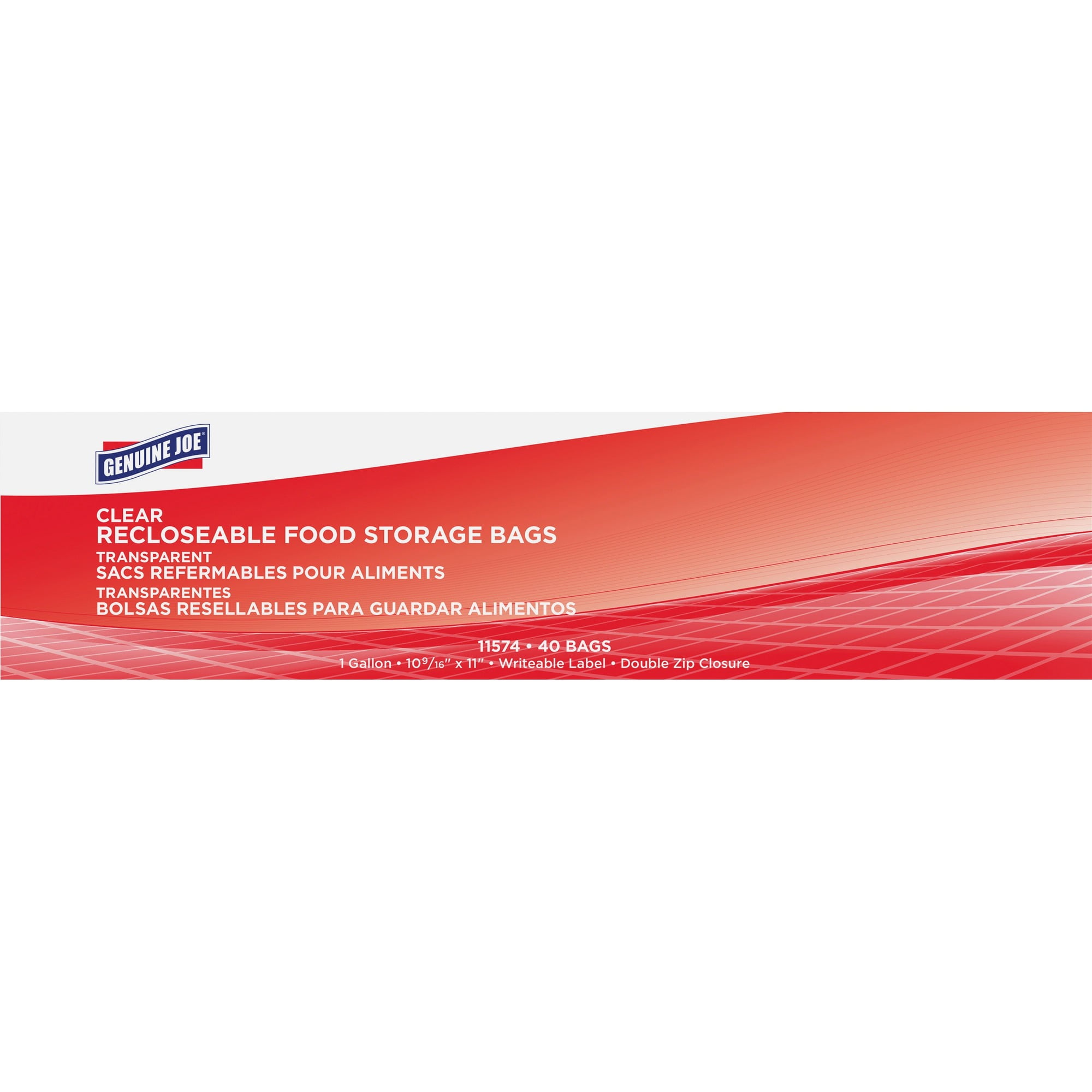 Genuine Joe Food Storage Bags - 1 Gal - 1.75 Mil (44 Micron) Thickness - Clear - 360/carton - Food, Beef, Poultry, Vegetables, Seafood