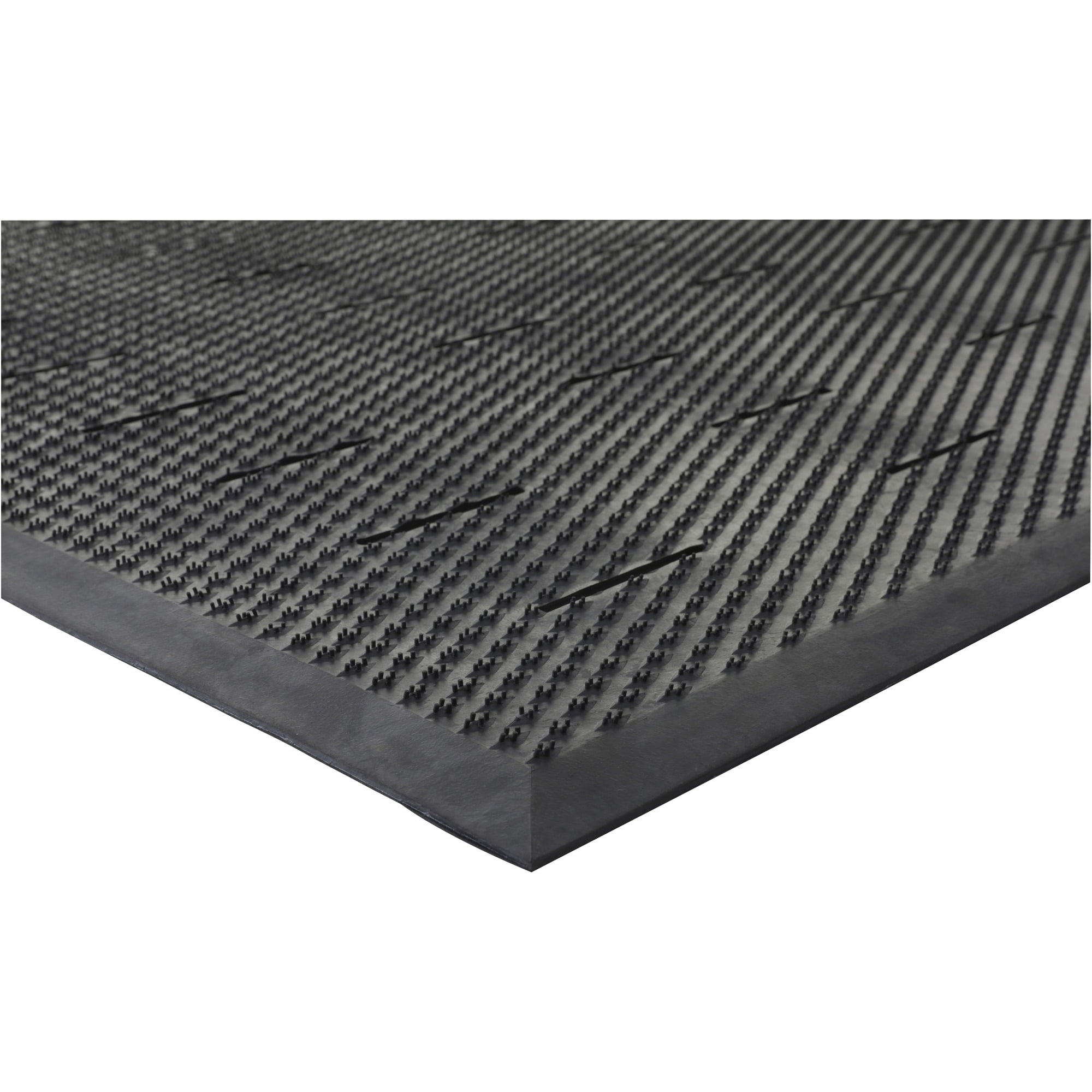 Genuine Joe Free Flow Comfort Anti-fatigue Mat - 48" Length X 36" Width X 0.50" Thickness - Rubber - Black