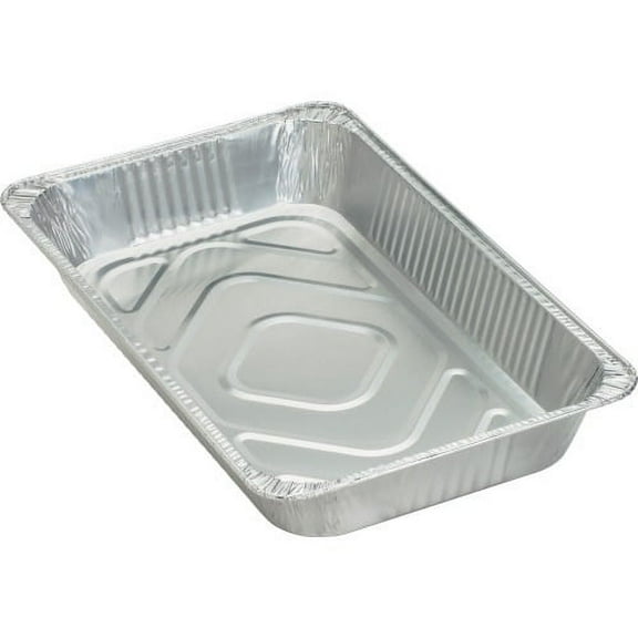 Genuine Joe Full-size Disposable Aluminum Pan 8.8 quart Pan - Aluminum - Cooking, Serving - Disposable - Silver - 50 Piece(s) / Carton