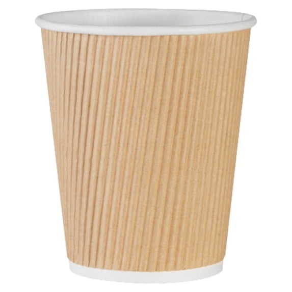 Genuine Joe Ripple Hot Cups, 8 Oz, Brown, Pack Of 25
