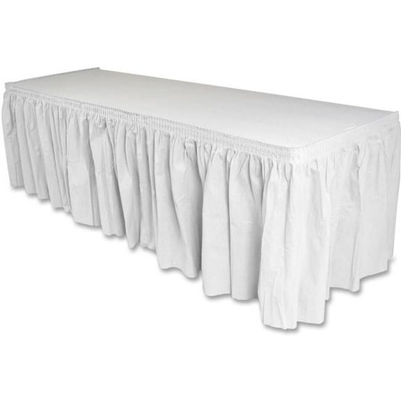 Genuine Joe GJO11915CT Polyester Table Skirts - White