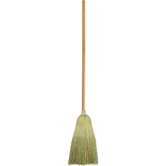 Genuine Joe GJO58563, Janitor Lobby Blend Broom, 1 Each, Nickel - 11" Fiber Bristle - 56" Handle Length - Wood Handle - 1 Each | Bundle of 5