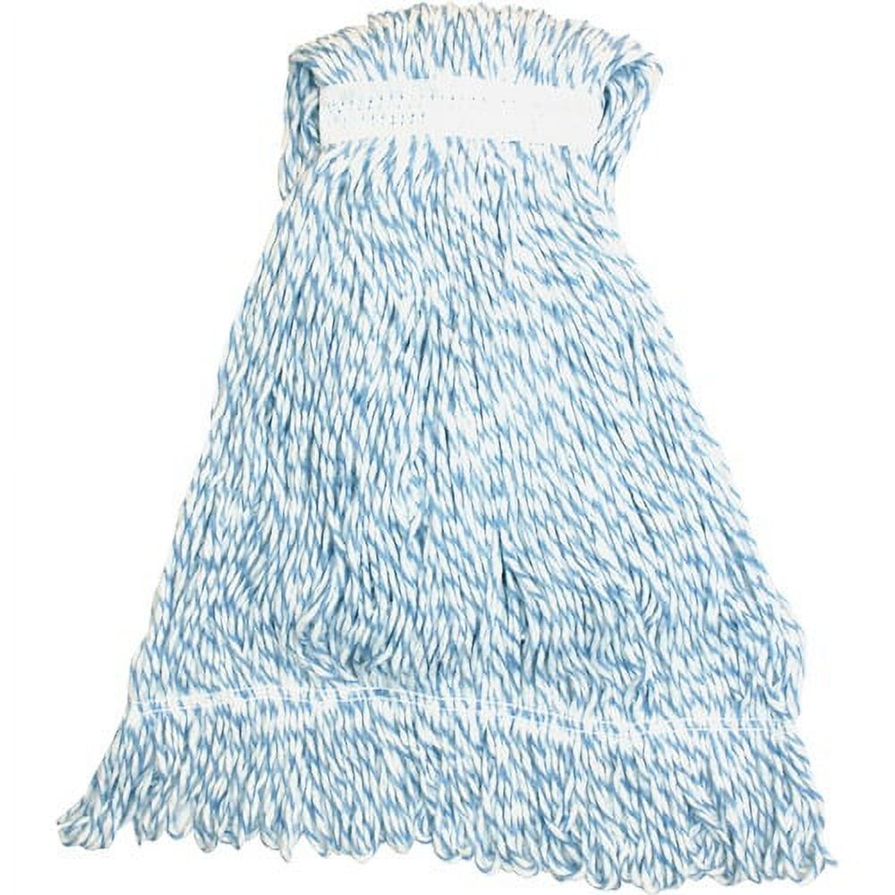 Genuine Joe Blue Stripes Hygrade Rayon Mophead - Medium - Rayon, Yarn - 1Each Genuine Joe Blue Stripes Hygrade Rayon Mophead - Medium - Rayon, Yarn - 1Each