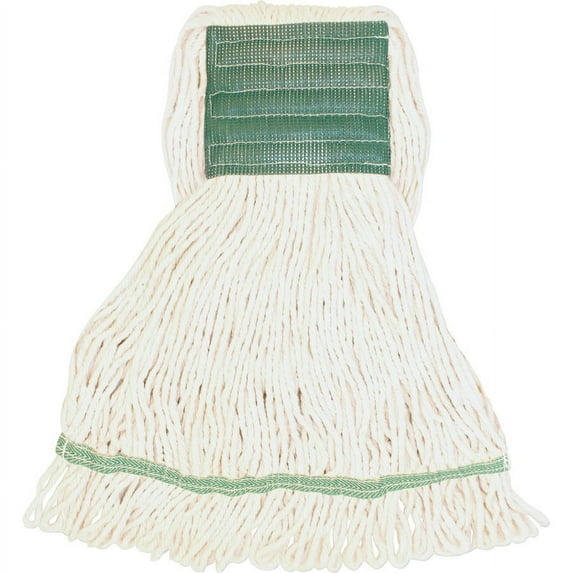 Genuine Joe GJOMWH5B, Synthetic Blend Medium Mophead, 1 Each, White - Synthetic Fiber, Cotton, Rayon | Bundle of 5 Each